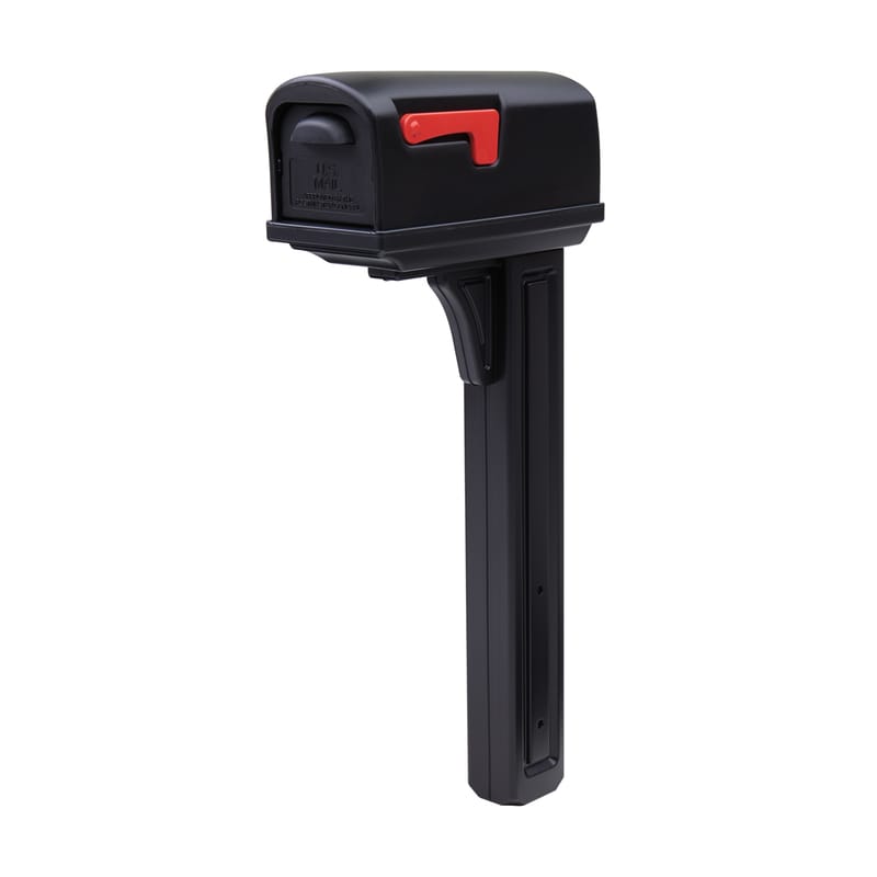 Architectural Mailboxes GCL100BAM Classic Classic Plastic Post Mount Black Double Door Mailbox