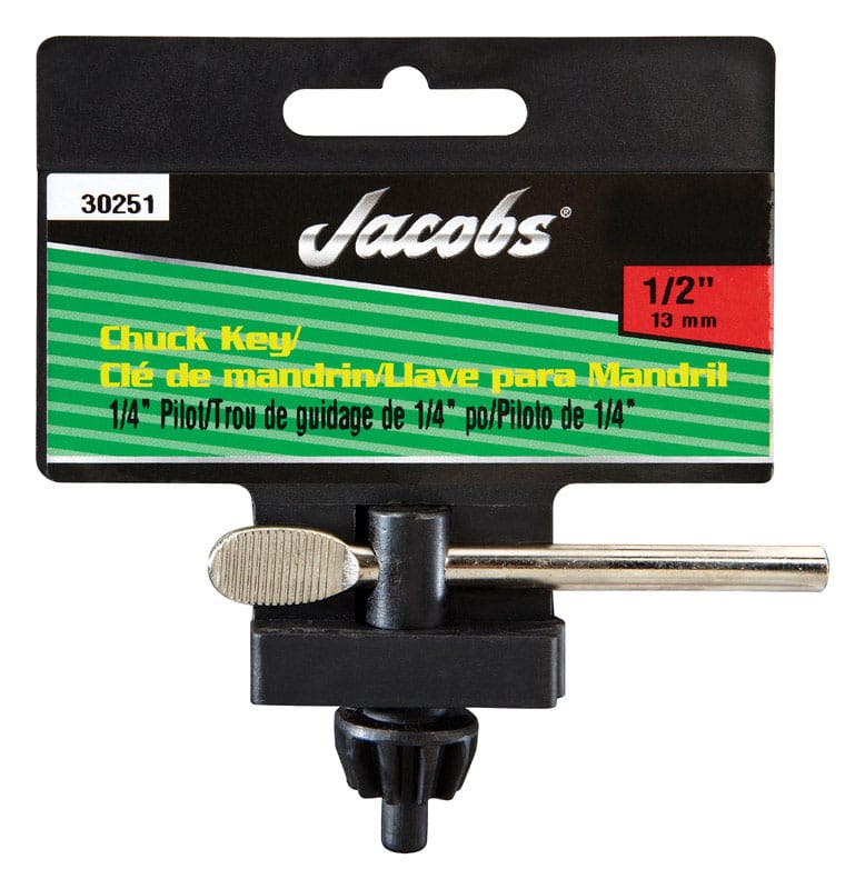 Jacobs 30251 1/2 in. X 1/4 in. K32 Chuck Key T-Handle Steel 1 pc