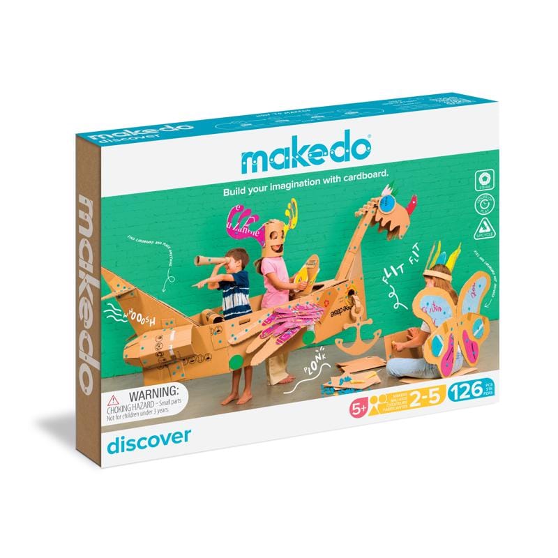 Makedo A0126 Discover Kit for 2 to 5 Makers Construction Playset 126 pc