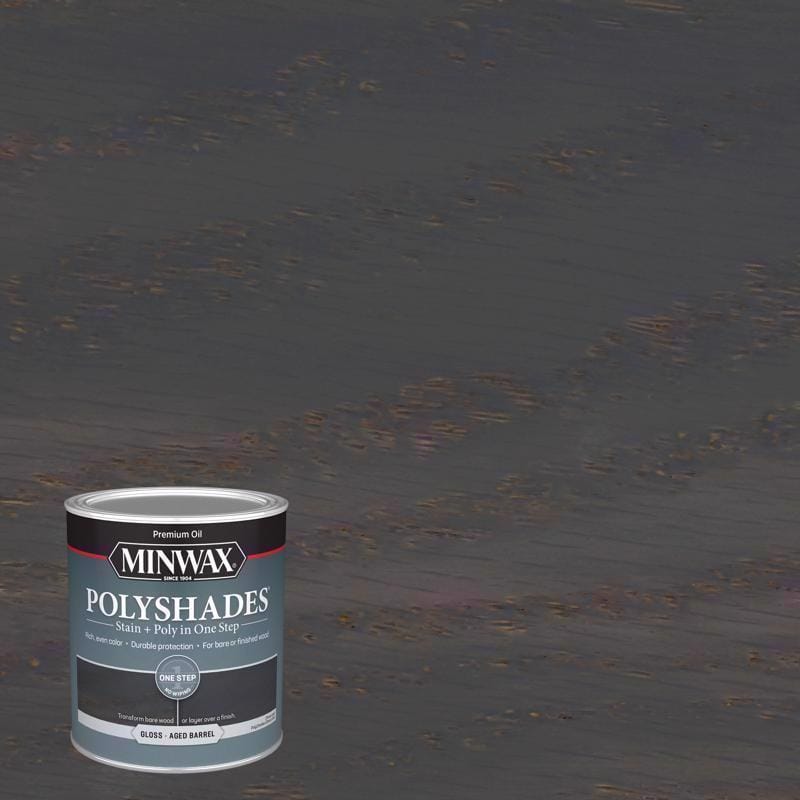 Minwax 614994444 Polyshades Semi-Transparent Gloss Aged Barrel Stain/Polyurethane Finish 1 qt