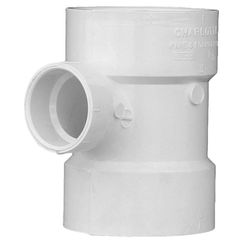 Charlotte Pipe PVC004011200 Schedule 40 3 in. Hub X 3 in. D Hub PVC Sanitary Tee 1 pk