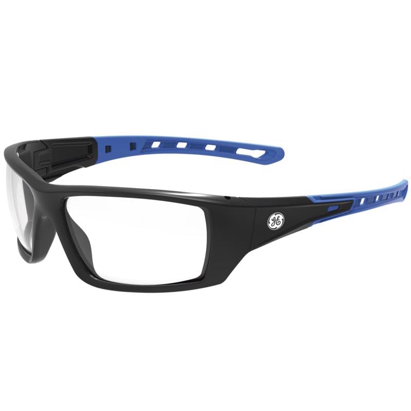 General Electric GE104CAF 04 Series Anti-Fog Impact-Resistant Safety Glasses Clear Lens Black/Blue Frame 1 pk