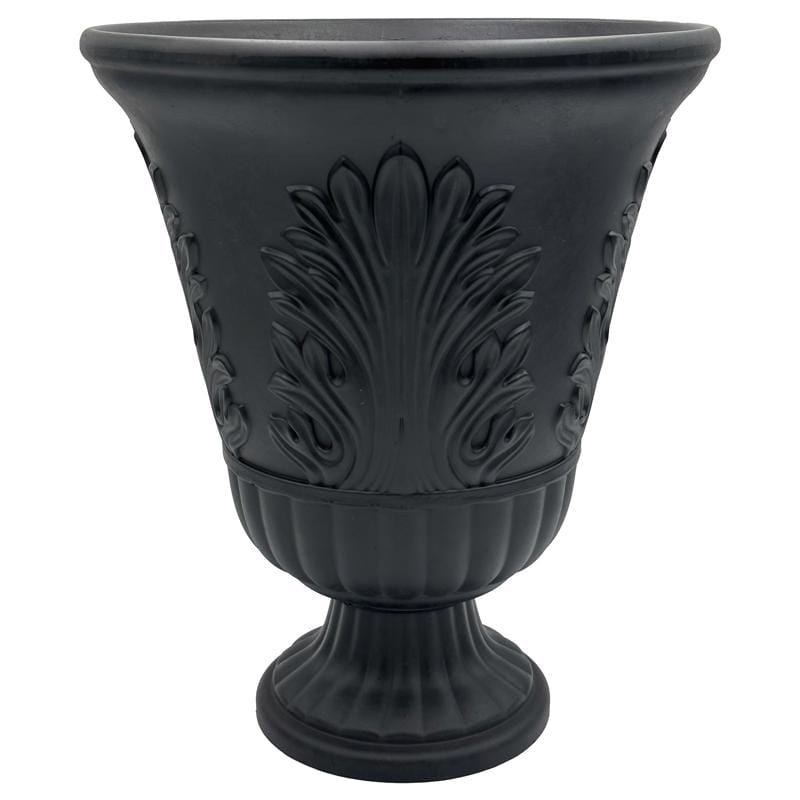 Classic Home & Garden 416P-001R 19 in. H X 16 in. D Plastic Larissa Urn Planter Black