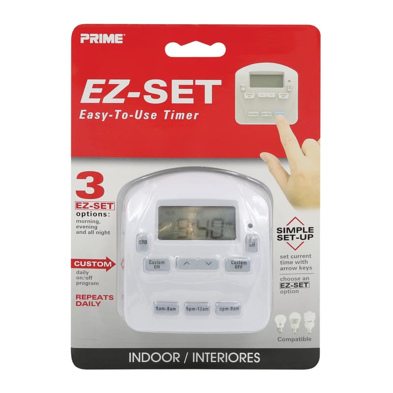 Prime TNIDP12-RC EZ-SET Indoor Digital Timer 125 V White