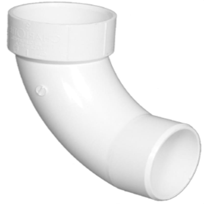 Charlotte Pipe PVC 00309 0800 Schedule 40 2 in. Spigot X 2 in. D Hub PVC 90 Degree Elbow 1 pk