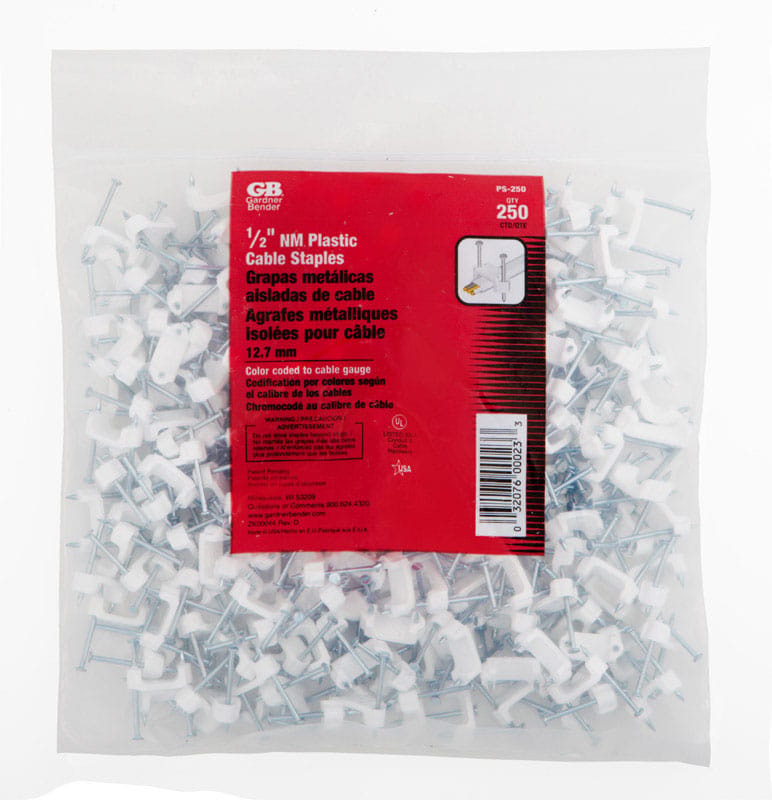 Gardner Bender PS-250N 1/2 in. W Plastic Insulated Cable Staple 250 pk