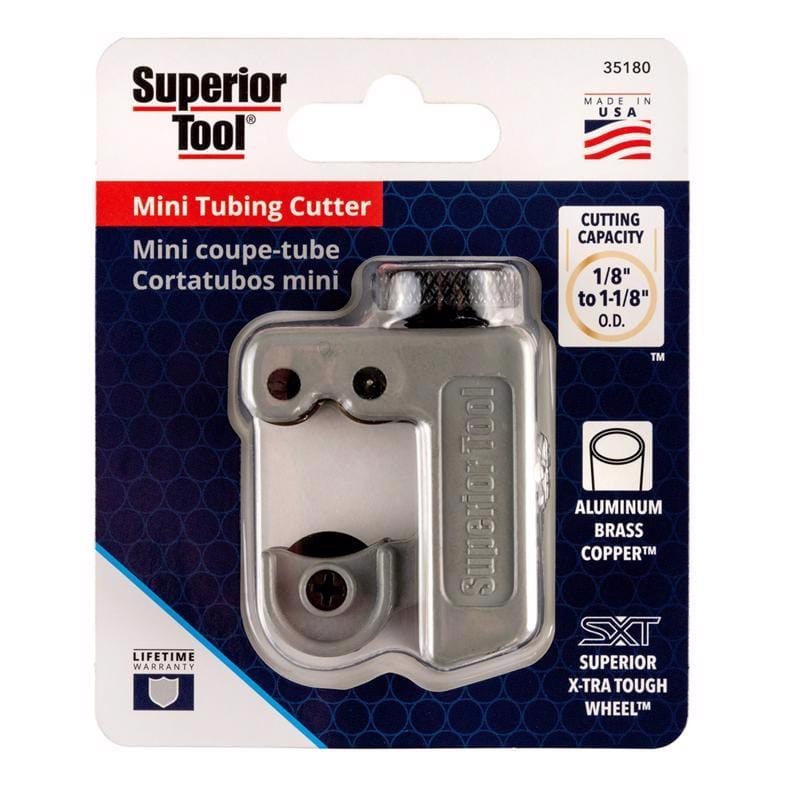Superior Tool 35180 1-1/8 in. Mini Tube Cutter Black/Gray 1 pc