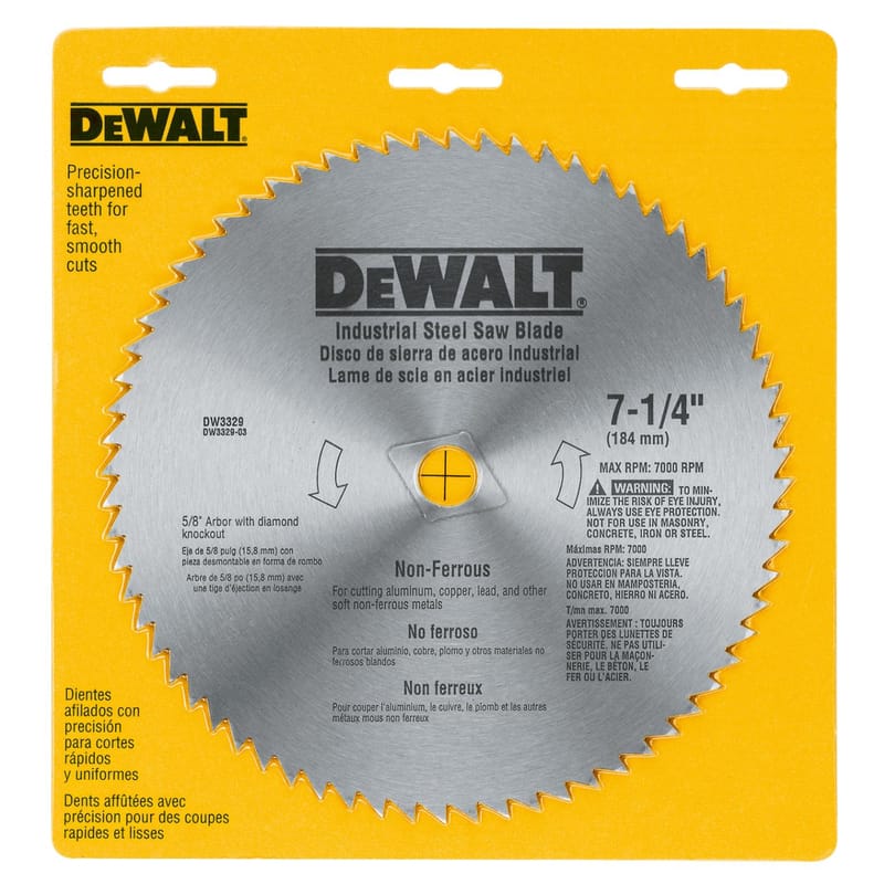 Dewalt DW3329 7-1/4 in. D X 5/8 in. Steel Circular Saw Blade 68 teeth 1 pk