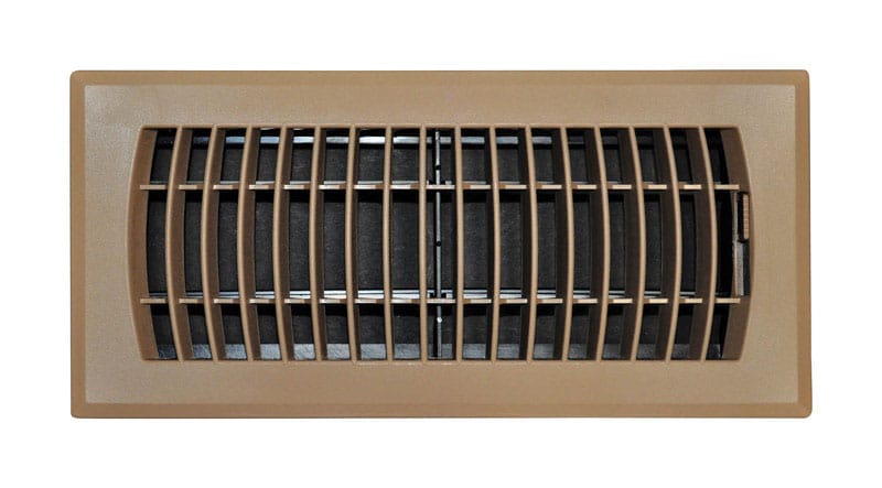 Tru Aire C160MBP04X10 4 in. H X 10 in. W 1-Way Powder Coat Brown ABS Plastic Floor Diffuser