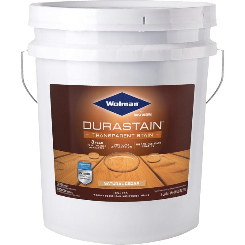 Wolman 288344 DuraStain Transparent Natural Cedar Water-Based Acrylic Copolymer One Coat Stain 5 gal