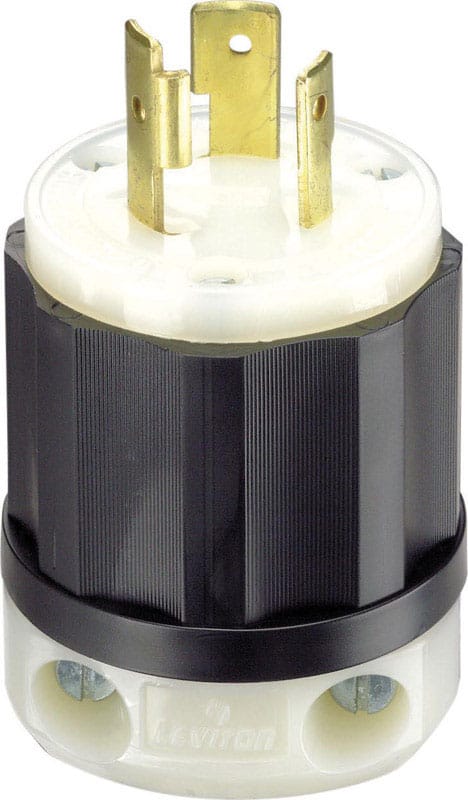 Leviton 02311-0BX Industrial Nylon Grounding Plug L5-20P 16-10 AWG 2 Pole 3 Wire