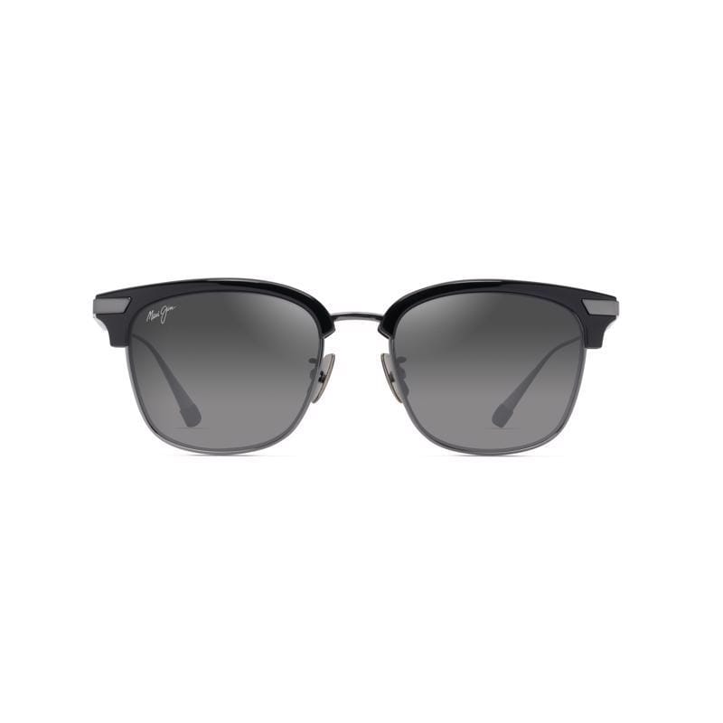 Maui Jim 603429076269 Kalaunu AF Sunglasses Unisex Shiny Black w/Dark Silver Frame Neutral Grey Lens Polarized