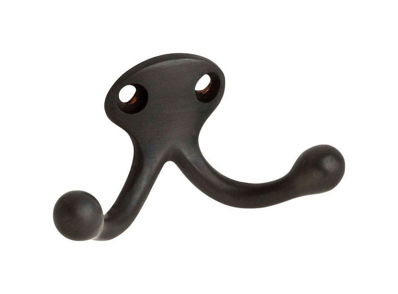 Ives 582MB10B Small Oil Rubbed Bronze Brass 1-3/16 in. L Double Garment Hook 35 lb 1 pk