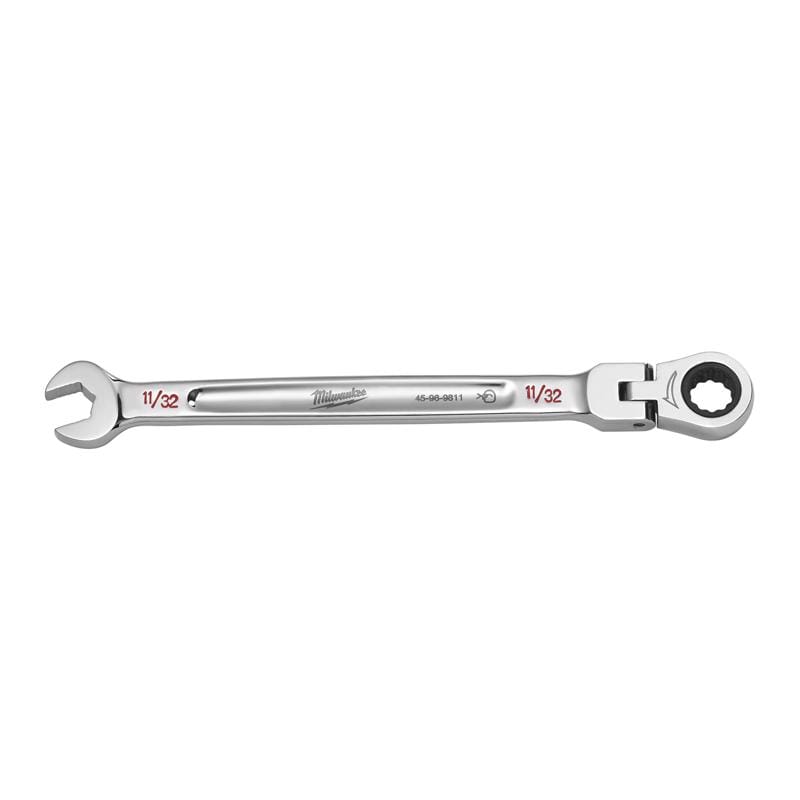 Milwaukee 45-96-9811 11/32 in. X 11/32 in. 12 Point SAE Flex Head Combination Wrench 6.14 in. L 1 pc