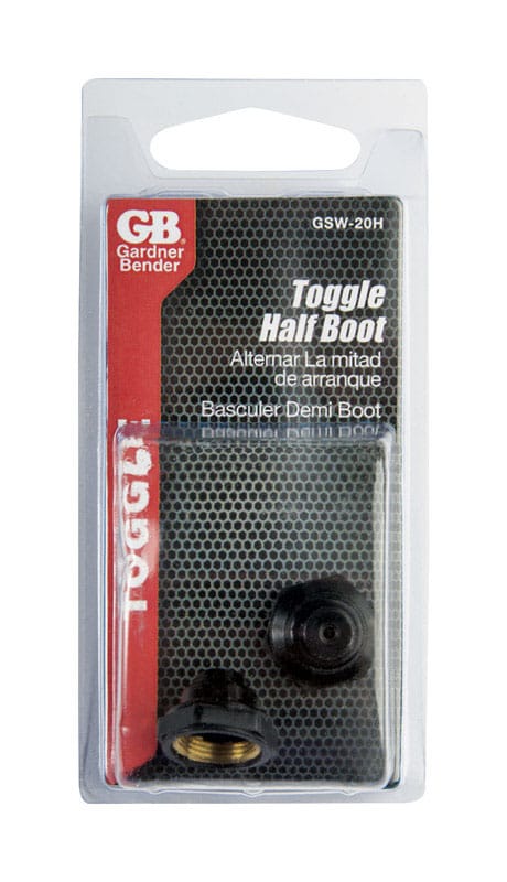 Gardner Bender GSW-20H Half-Boot Toggle Switch Black 2 pk