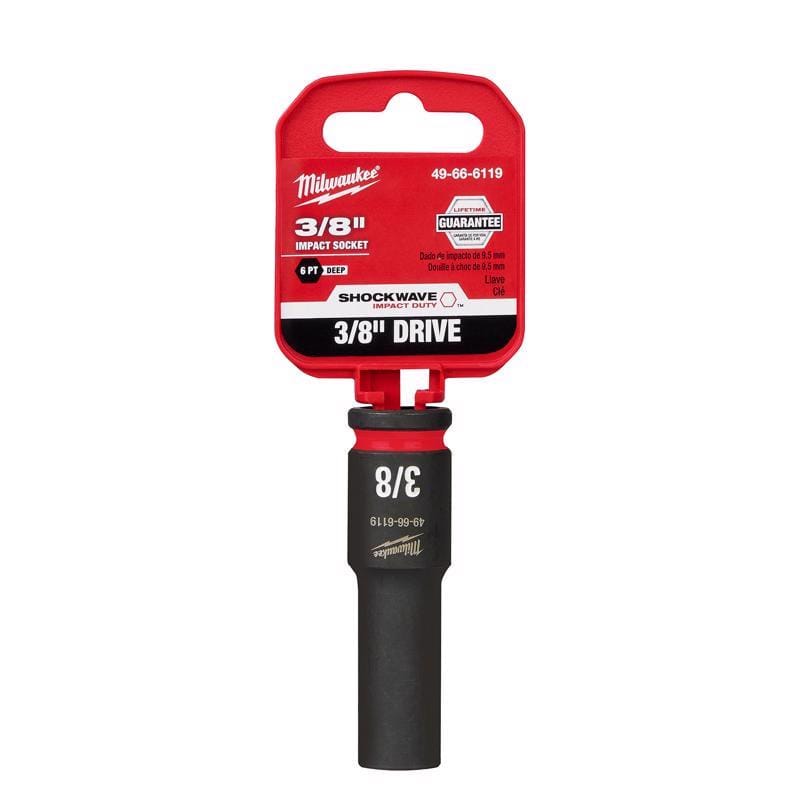 Milwaukee 49-66-6119 Shockwave 3/8 in. X 3/8 in. drive SAE 6 Point Deep Impact Socket 1 pc