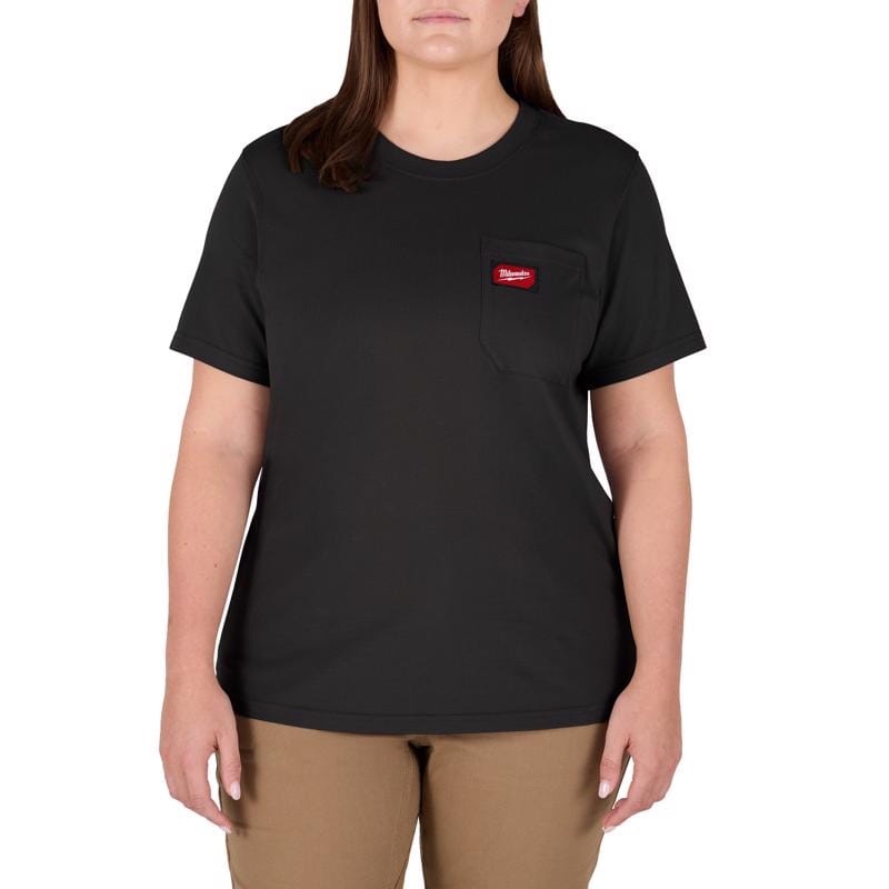 Milwaukee F451B-M Gridiron M Short Sleeve Women's Round Neck Black Tee Shirt