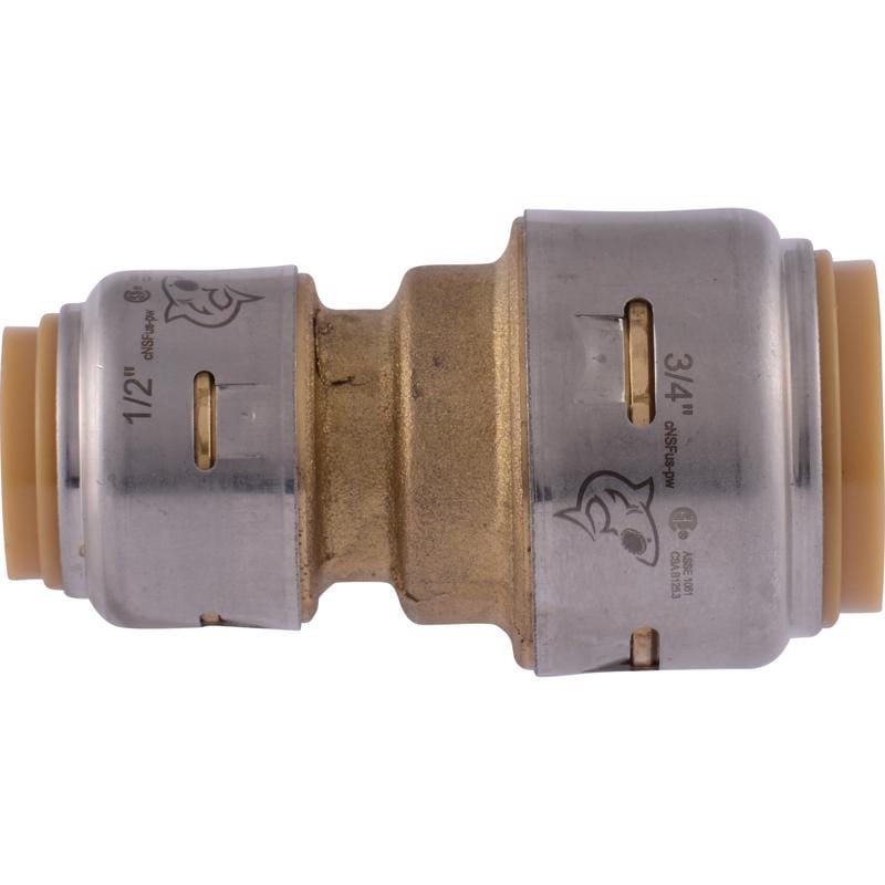 Sharkbite UR058A Push to Connect 3/4 in. PTC each X 1/2 in. D PTC Brass Reducing Coupling