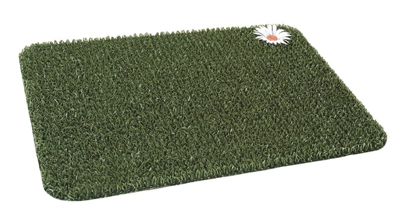 Grassworx 10372018 Clean Machine 18 in. W X 24 in. L Green Daisy Astroturf Door Mat