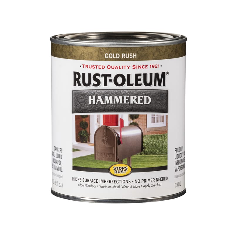 Rust-Oleum 7210502 Stops Rust Indoor and Outdoor Hammered Gold Rush Protective Paint 1 qt