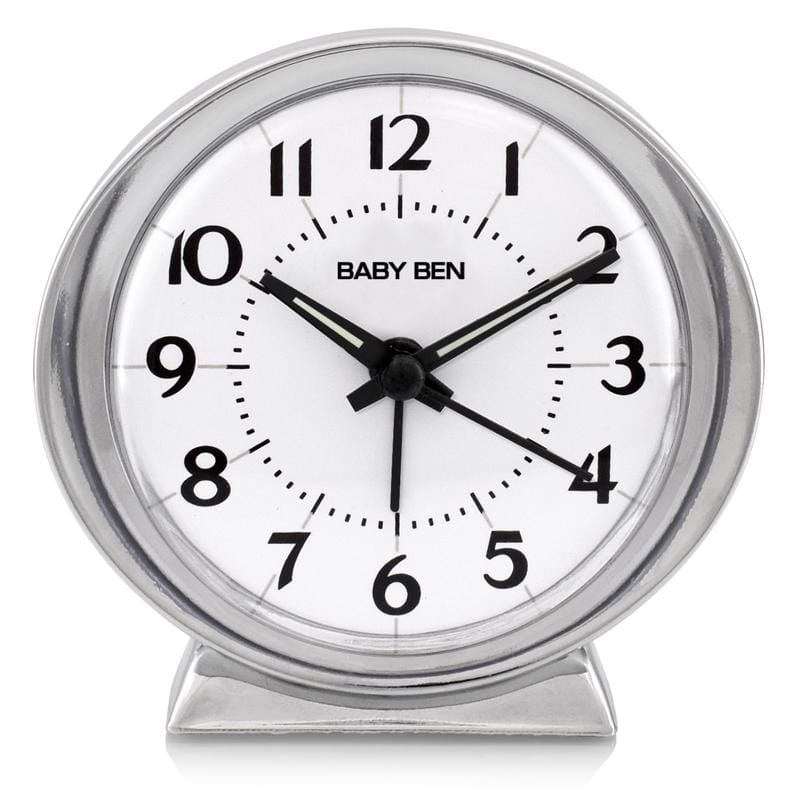 Westclox 11611QA Baby Ben Silver Alarm Clock Analog Battery Operated