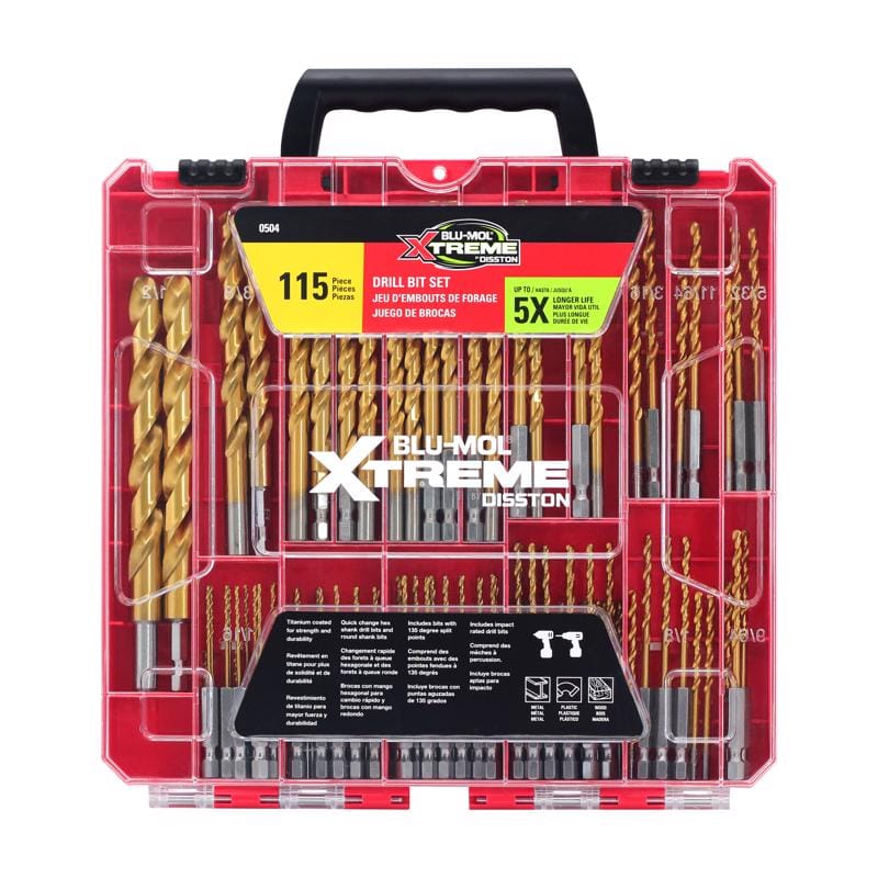 Blu-Mol Xtreme E0100504 Titanium Drill Bit Set 115 pc