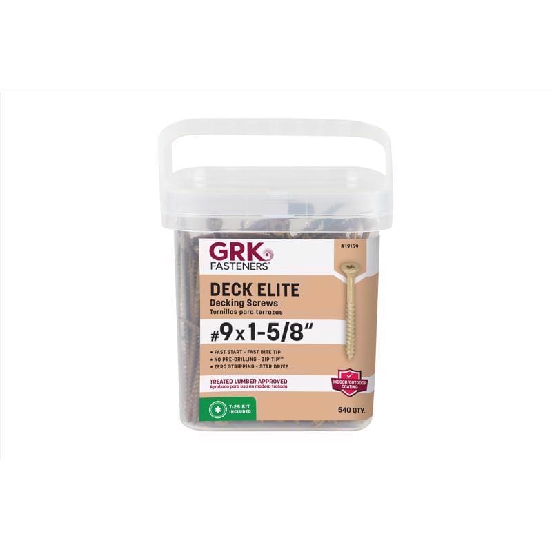 GRK Fasteners 19159 No. 9 in. X 1-5/8 in. L Tan Star Flat Head Deck Screws 540 pk