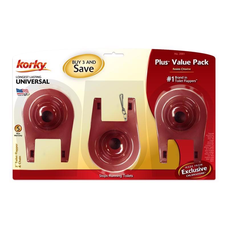 Korky 2001TP Premium Universal - 3 pack Toilet Flapper