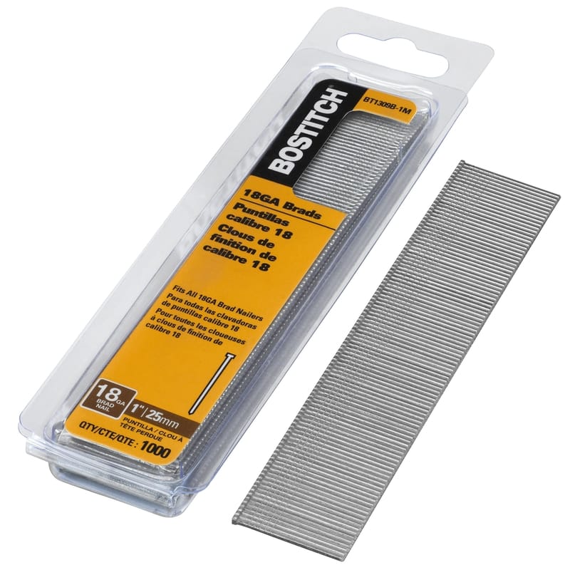 Bostitch BT1309B-1M 18 Ga. X 1 in. L Coated Steel Brad Nails 1000 pk