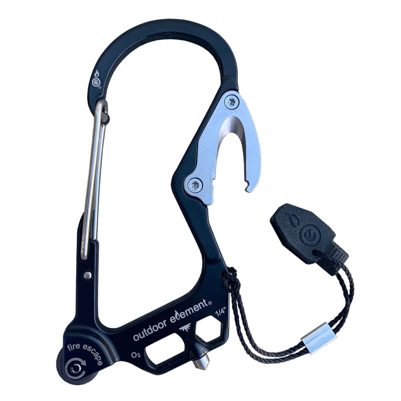 Outdoor Element FEBLK Fire Escape Black Carabiner Multi Tool