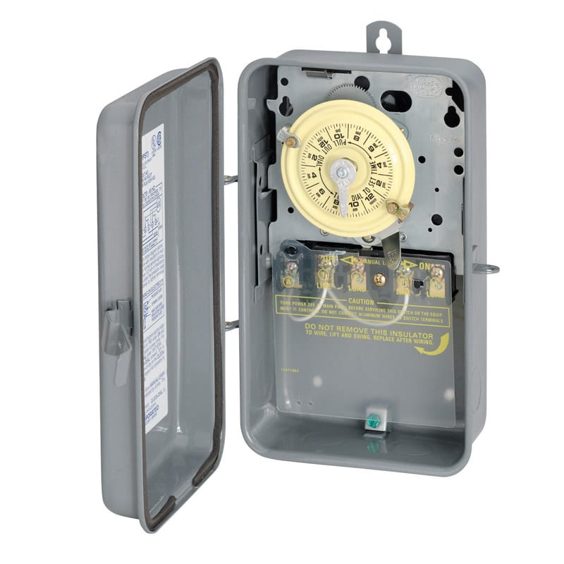 Intermatic T106R Indoor and Outdoor Mechanical Timer Switch 277 V Gray