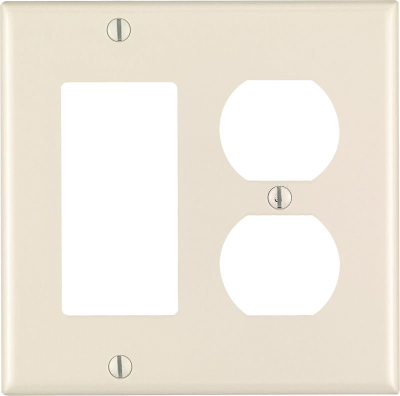 Leviton 80455-00T Almond 2 gang Thermoset Plastic Decorator/Duplex Wall Plate 1 pk