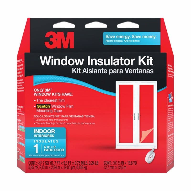 3M 2144W6 Clear Plastic Window Insulation Kit For Patio Door 9 ft. L X 0.75 in.