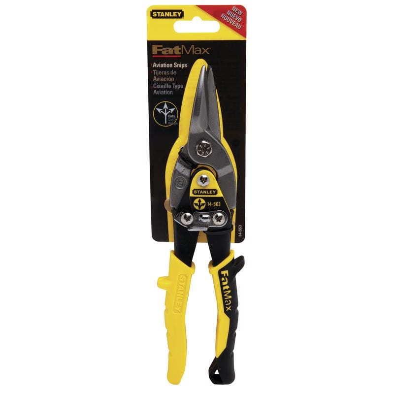 Stanley 14-563 FatMax 12-1/2 in. Molybdenum Steel Straight Aviation Snips 23 Ga. 1 pk