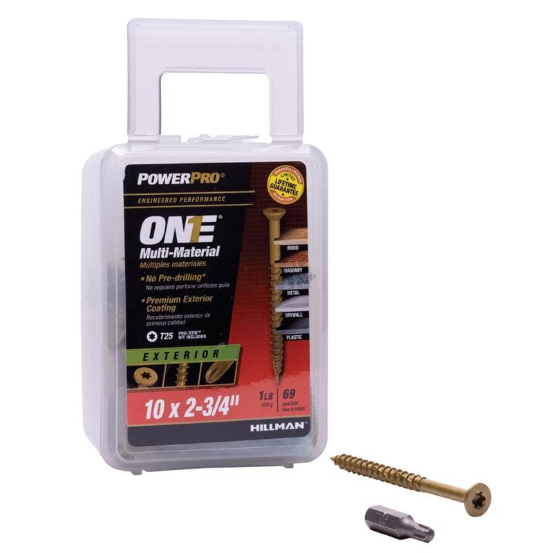 Hillman 116846 Power Pro No. 10 Ga. X 2-3/4 in. L Star Flat Head Coarse Multi-Material Screws