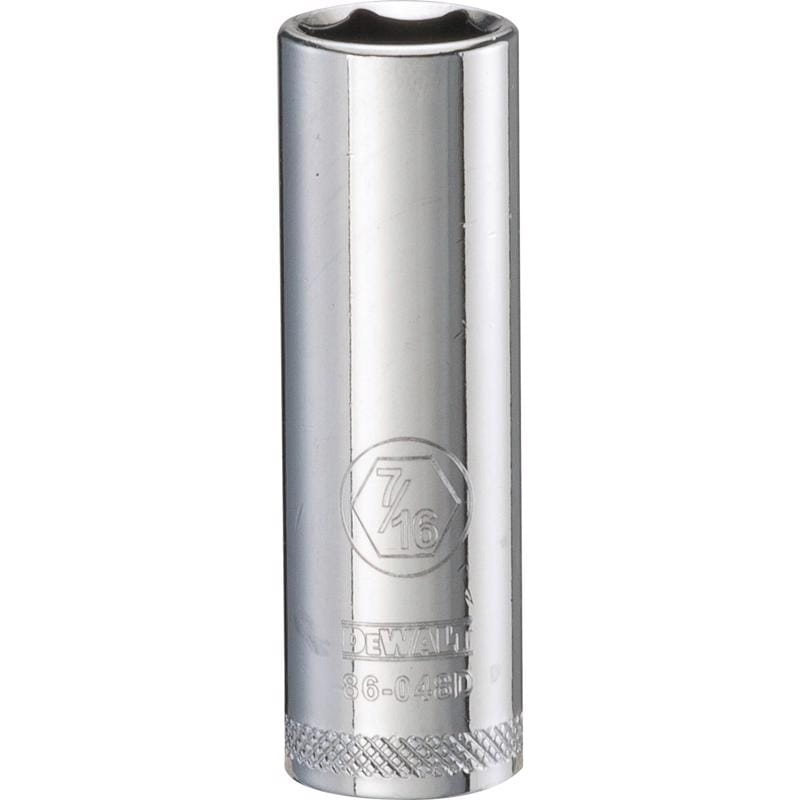 Dewalt DWMT86048OSP 7/16 in. X 1/4 in. drive SAE 6 Point Deep Socket 1 pc