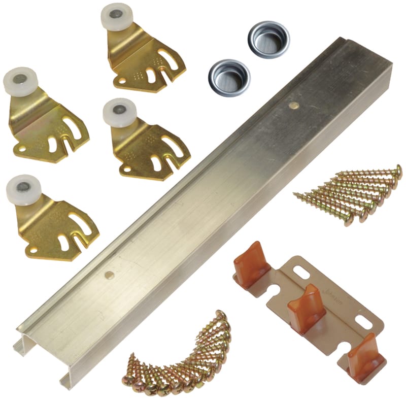 Johnson Hardware 2200722D 2200 Aluminum By-Pass Door Hardware Set