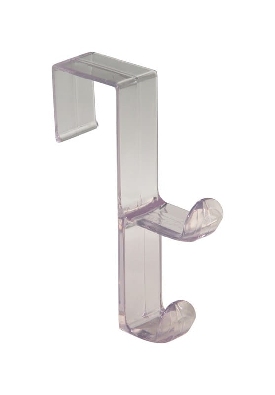 Idesign 16100 5-1/2 in. L Clear Plastic Medium/Large Over the Door Double Hook 1 pk