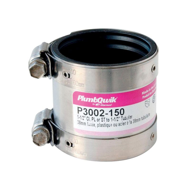 Fernco P3002-150 Proflex Schedule 40 1-1/2 in. Slip X 1-1/2 in. D Hub Neoprene Rubber Shielded Coupling 1 pk