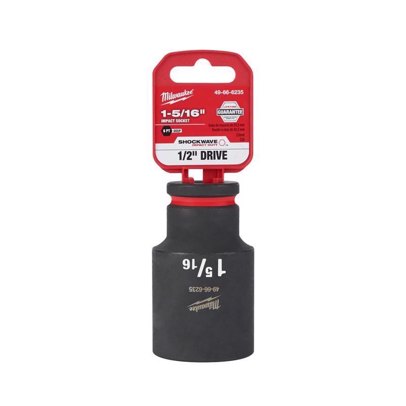 Milwaukee 49-66-6235 Shockwave 1-5/16 in. X 1/2 in. drive SAE 6 Point Deep Impact Socket 1 pc