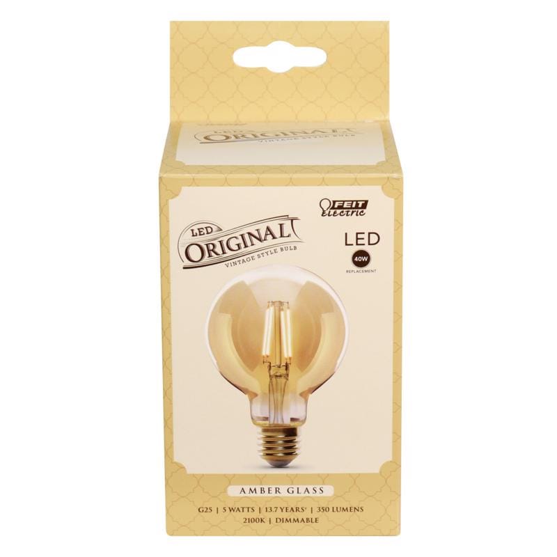 Feit G25/VG/LED G25 E26 (Medium) LED Bulb Amber 40 Watt Equivalence 1 pk