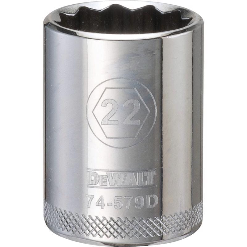 Dewalt DWMT74579OSP 22 mm X 1/2 in. drive Metric 12 Point Socket 1 pc