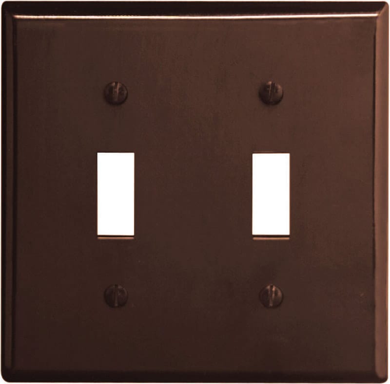 Leviton 85009-000 Brown 2 gang Thermoset Plastic Toggle Wall Plate 1 pk