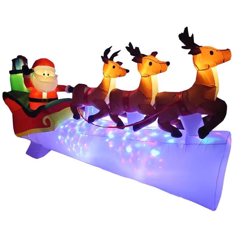 Sienna R1S15913 LED Multi Santa and Deer 53.15 in. Inflatable