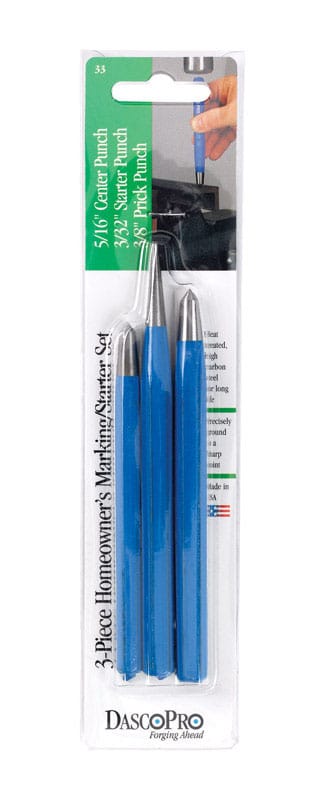 Dasco Pro 33 High Carbon Steel Punch Set 3 pc