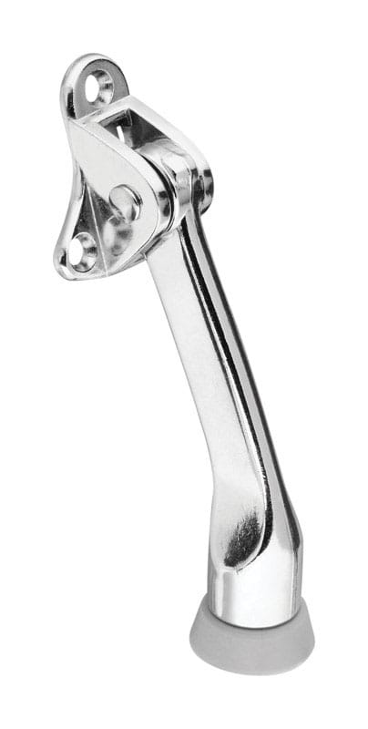 National Hardware N184-275 Zinc w/Rubber Tip Chrome Silver Kick-Down Door Holder Mounts to door .75 in.
