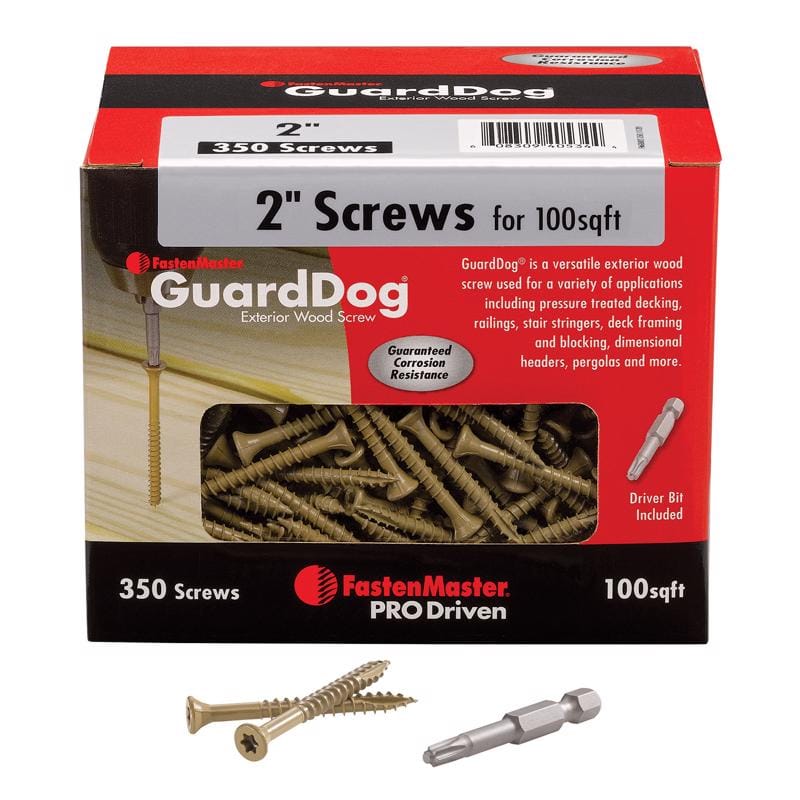 Fastenmaster FMGD002-350 GuardDog No. 10 X 2 in. L Gold Phillips/Square Bugle Head Deck Screws 350 pk