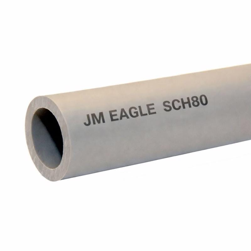 JM Eagle 27979 Schedule 80 PVC Pressure Pipe 1 in. D X 20 ft. L Plain End 630 psi