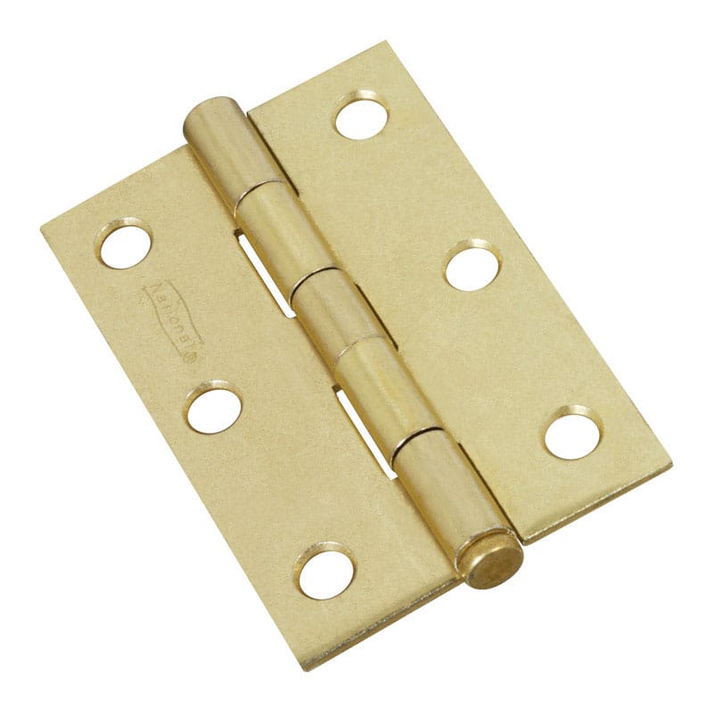 National Hardware N142-067 3 in. L Brass Narrow Hinge 2 pk