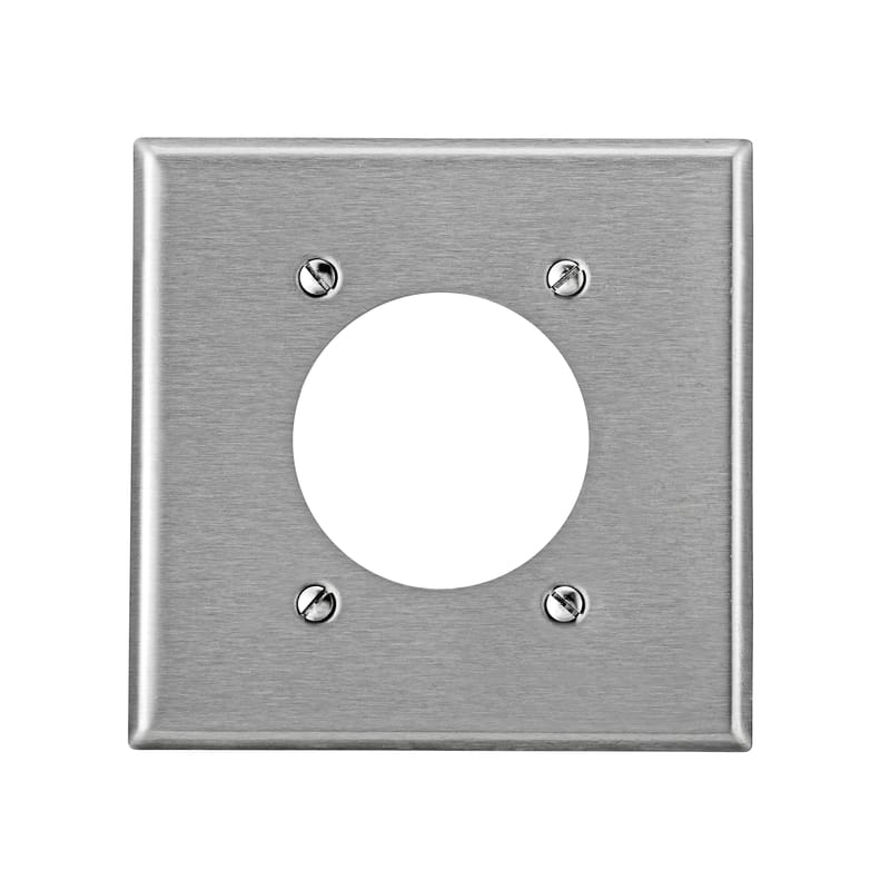 Leviton 84026-000 Silver 2 gang Stainless Steel Outlet Wall Plate 1 pk